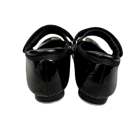 Black Tap Dance Shoes Patent Leather Velcro Closure Size 12 Toddler - Picture 2 of 7
